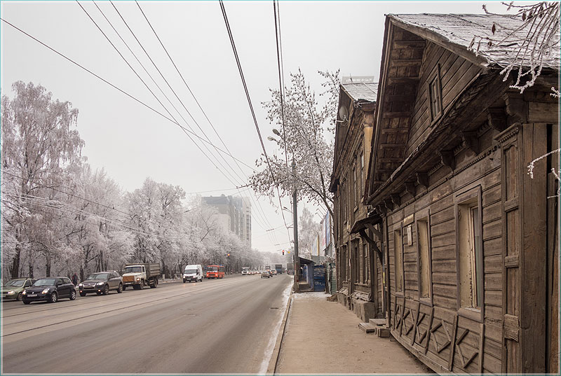 Дом 82 по улице Белинского. Деревянные дома в Нижнем Новгороде. Фото