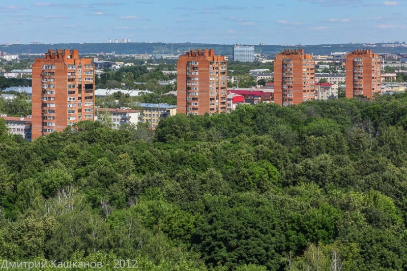 Автозаводский парк и свечки на проспекте Молодежном. Фото с высоты